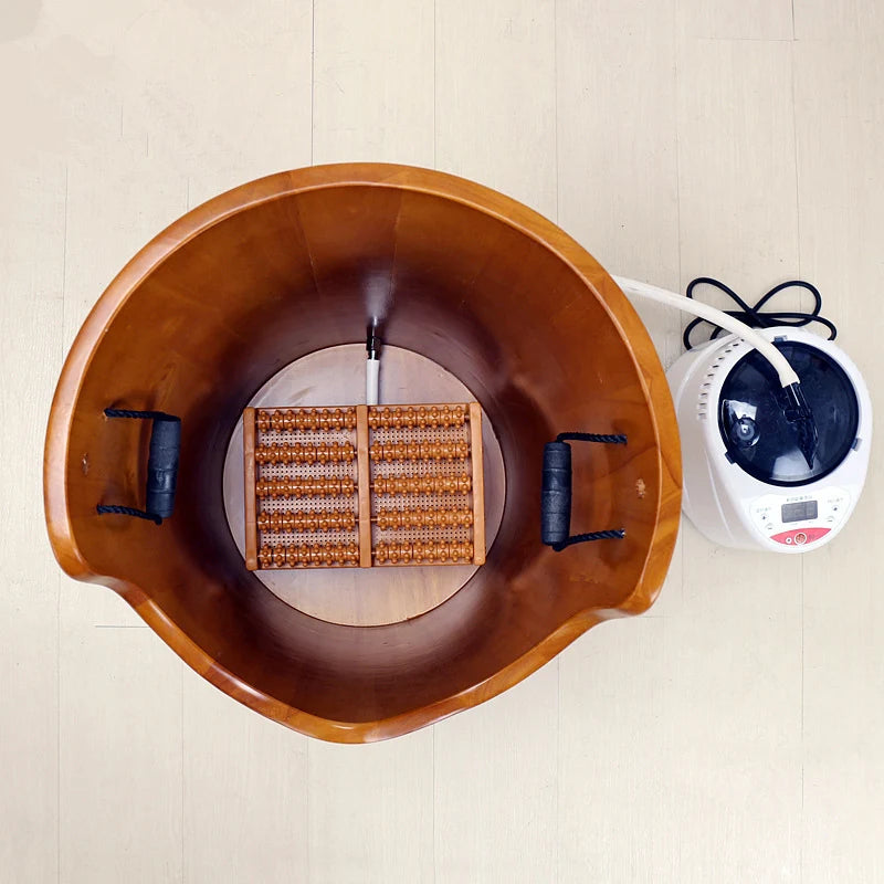 Wood Sauna Steam Solid Wood Bubble Foot Barrel Foot Tub Steamed Feet Steam Generator Personal Care Appliances Home Spa