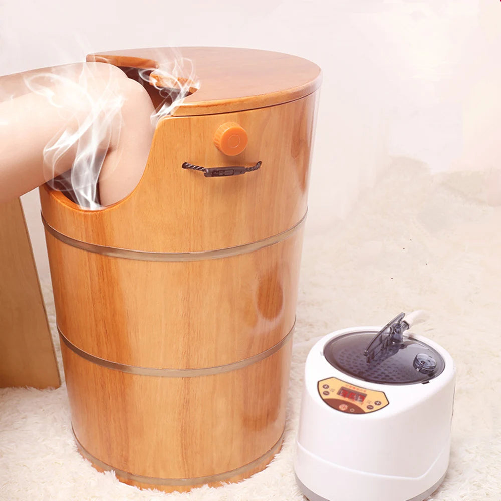 Wood Sauna Steam Solid Wood Bubble Foot Barrel Foot Tub Steamed Feet Steam Generator Personal Care Appliances Home Spa