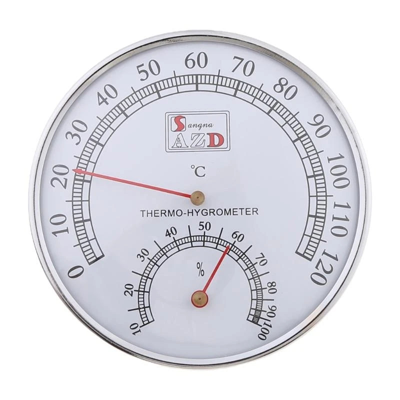 Sauna Room Thermometer & Hygrometer for Home Outdoor Offices High Silver