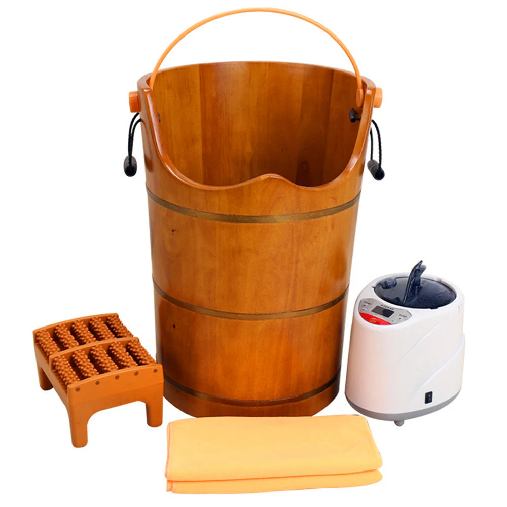 Wood Sauna Steam Solid Wood Bubble Foot Barrel Foot Tub Steamed Feet Steam Generator Personal Care Appliances Home Spa Wood