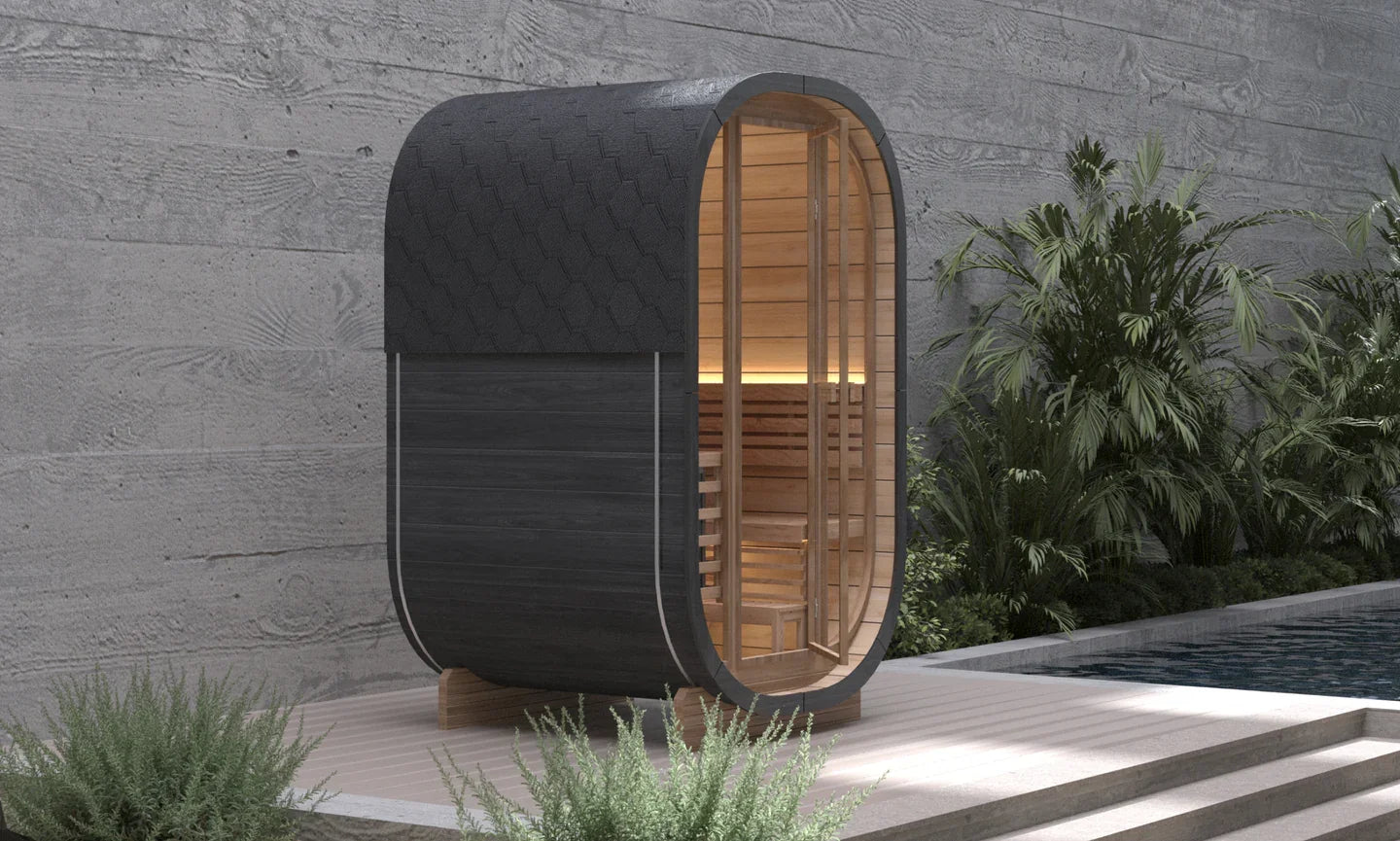 Full Glass Outdoor Cube Sauna Mini Sauna Room