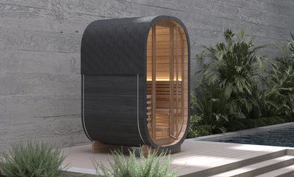 Full Glass Outdoor Cube Sauna Mini Sauna Room