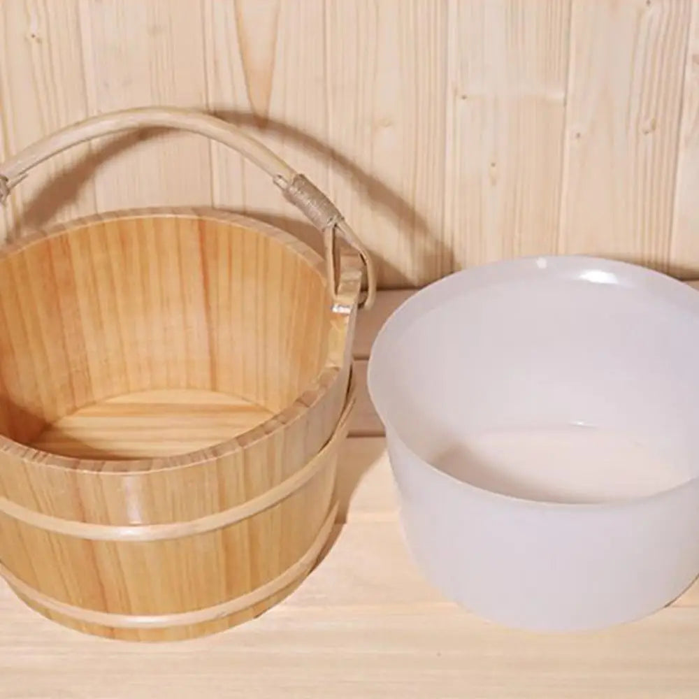 Portable Wooden Sauna Bucket and Ladle Accessory Kit