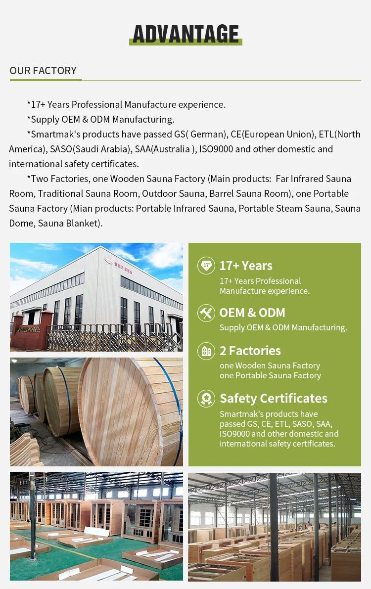 Custom Hemlock Barrel Sauna Room for Outdoor Relaxation