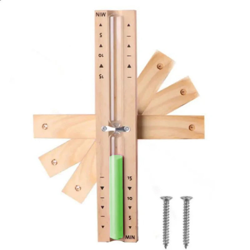 Wood Wall-mounted Sauna Hourglass Timer Portable Rotating Accurate Scaled Sandglass Home Bathroom Bath House Glass Sand Clock Grass Green