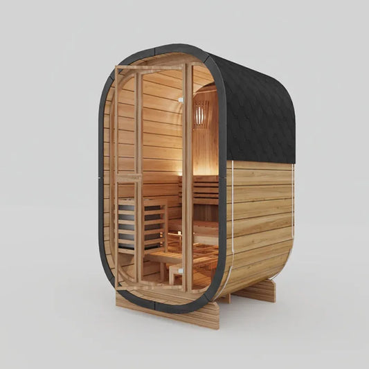 Full Glass Outdoor Cube Sauna Mini Sauna Room