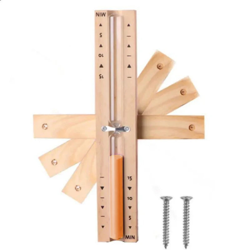 Wood Wall-mounted Sauna Hourglass Timer Portable Rotating Accurate Scaled Sandglass Home Bathroom Bath House Glass Sand Clock Orange