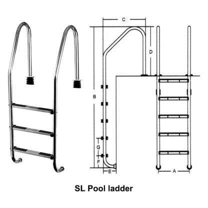 Pool ladder steps stair ladder for swimming pool