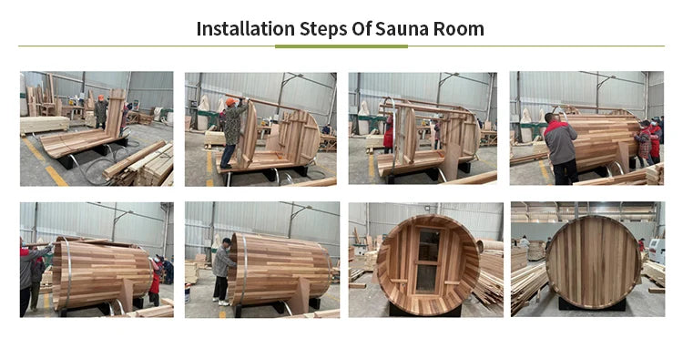 Custom Hemlock Barrel Sauna Room for Outdoor Relaxation