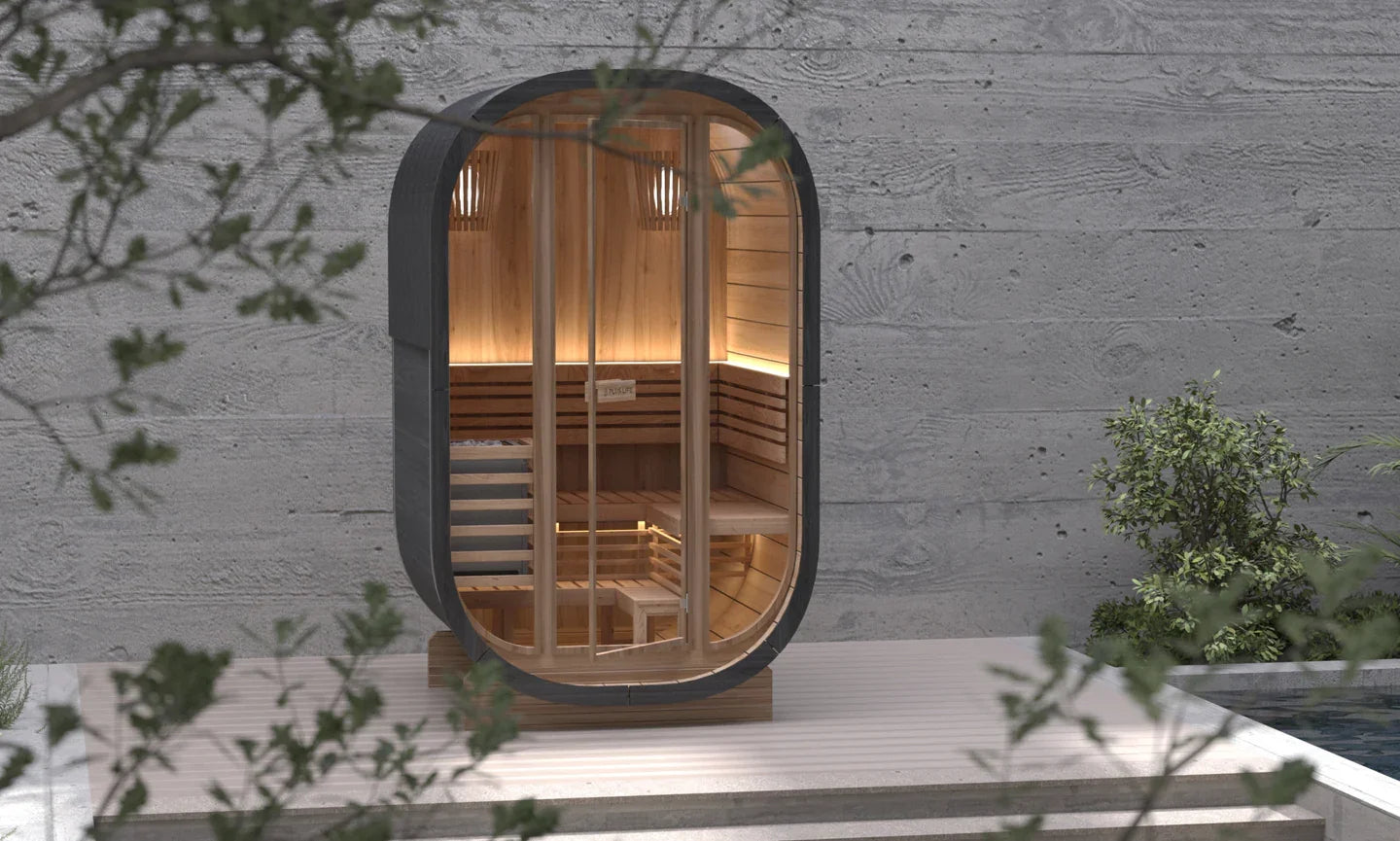 Full Glass Outdoor Cube Sauna Mini Sauna Room