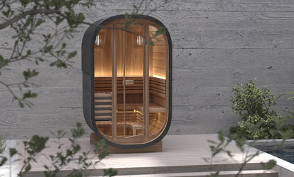 Full Glass Outdoor Cube Sauna Mini Sauna Room