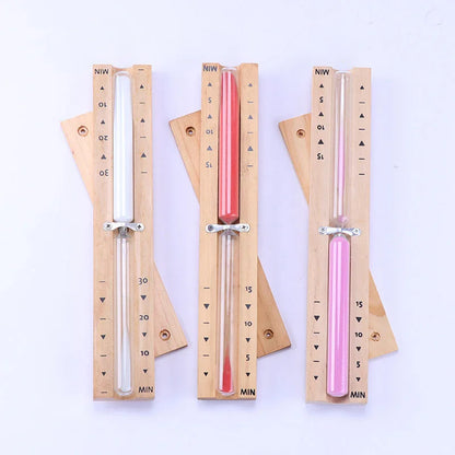 Wood Wall-mounted Sauna Hourglass Timer Portable Rotating Accurate Scaled Sandglass Home Bathroom Bath House Glass Sand Clock