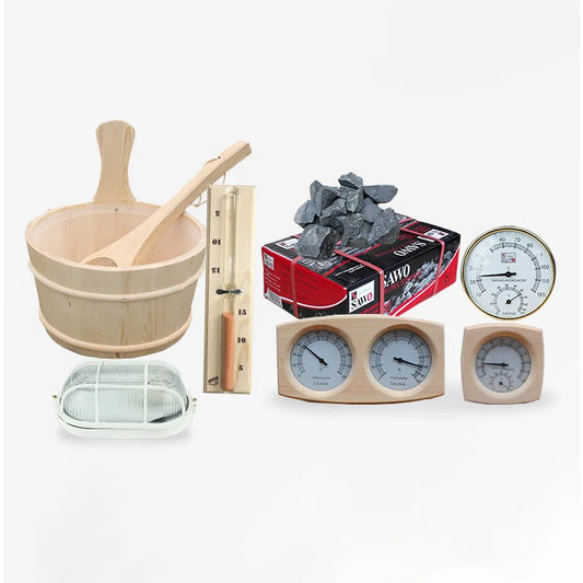 Traditional Wooden Sauna Bucket with Ladle for Steam
