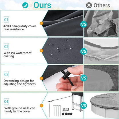 Waterproof Round Pool Cover for 12FT Pools