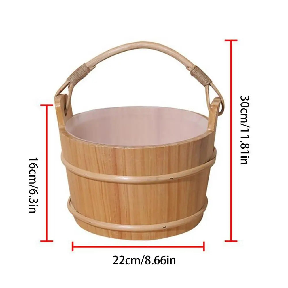 Portable Wooden Sauna Bucket and Ladle Accessory Kit