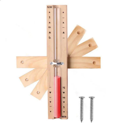 Wood Wall-mounted Sauna Hourglass Timer Portable Rotating Accurate Scaled Sandglass Home Bathroom Bath House Glass Sand Clock Rose Red