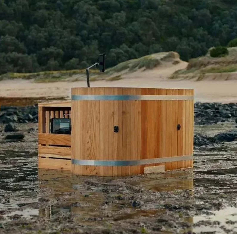 Portable Wooden Cold Plunge Tub with Chiller