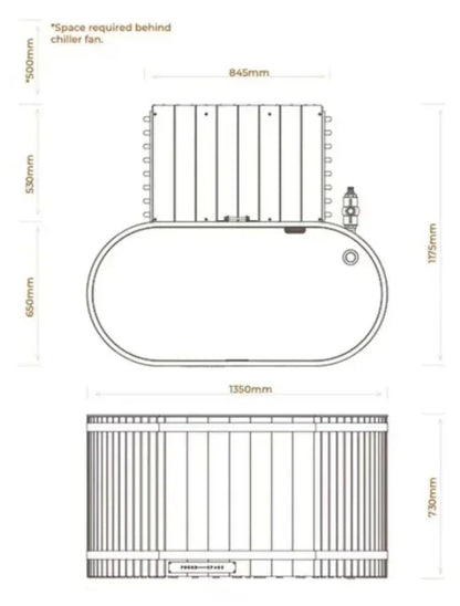 Portable Wooden Cold Plunge Tub with Chiller