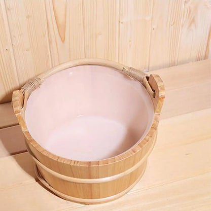 Portable Wooden Sauna Bucket and Ladle Accessory Kit