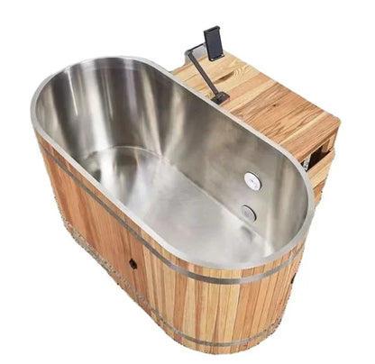 Portable Wooden Cold Plunge Tub with Chiller