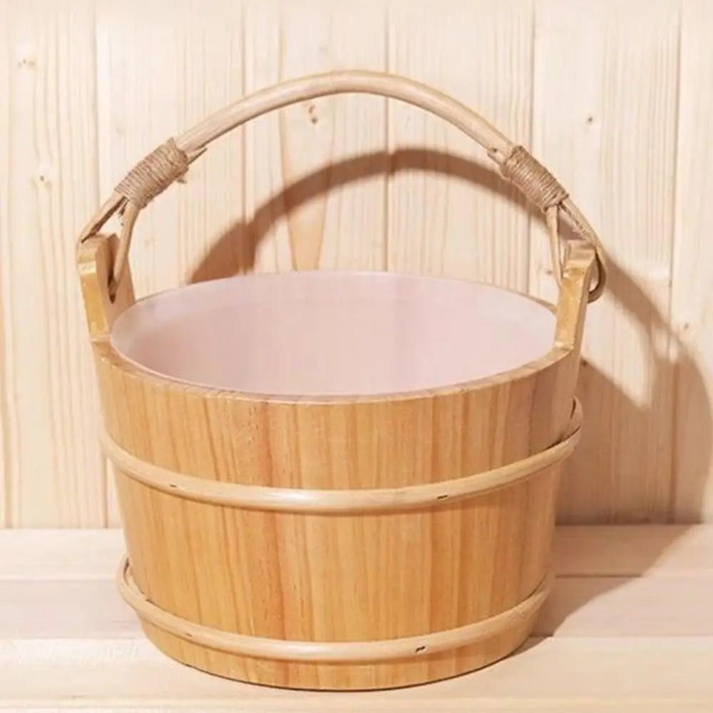 Portable Wooden Sauna Bucket and Ladle Accessory Kit