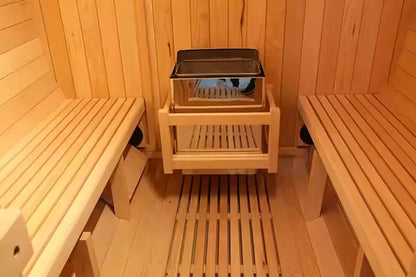 Custom Hemlock Barrel Sauna Room for Outdoor Relaxation